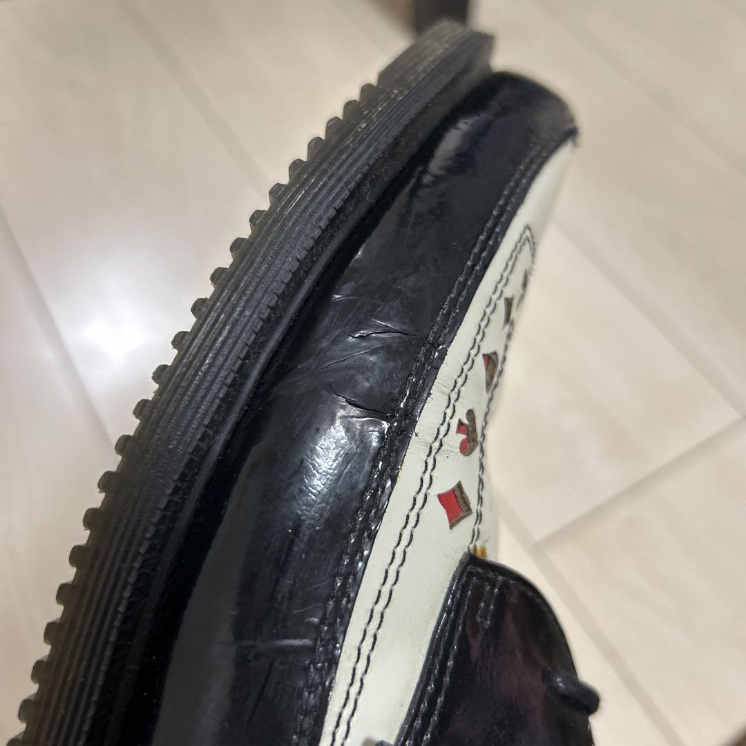 ニックネームじょう様 Dr.Martensローファー 白黒 トランプ柄　UK6