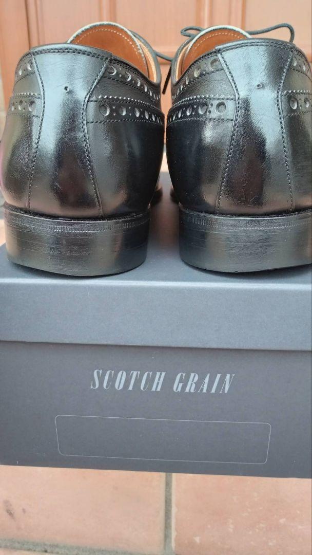 SCOTCH GRAIN ブラック ウィングチップ　25センチ　EEE SCOTCH GRAIN ブラック ウィングチップ 25センチ EEE 靴