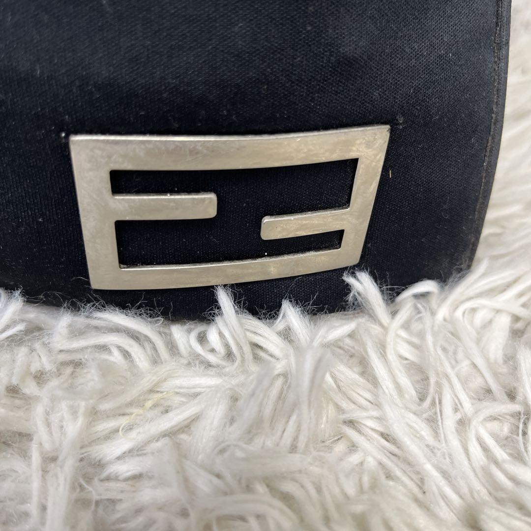 FENDI マンマ ワンショルダーバッグ コットン ブラック ロゴ