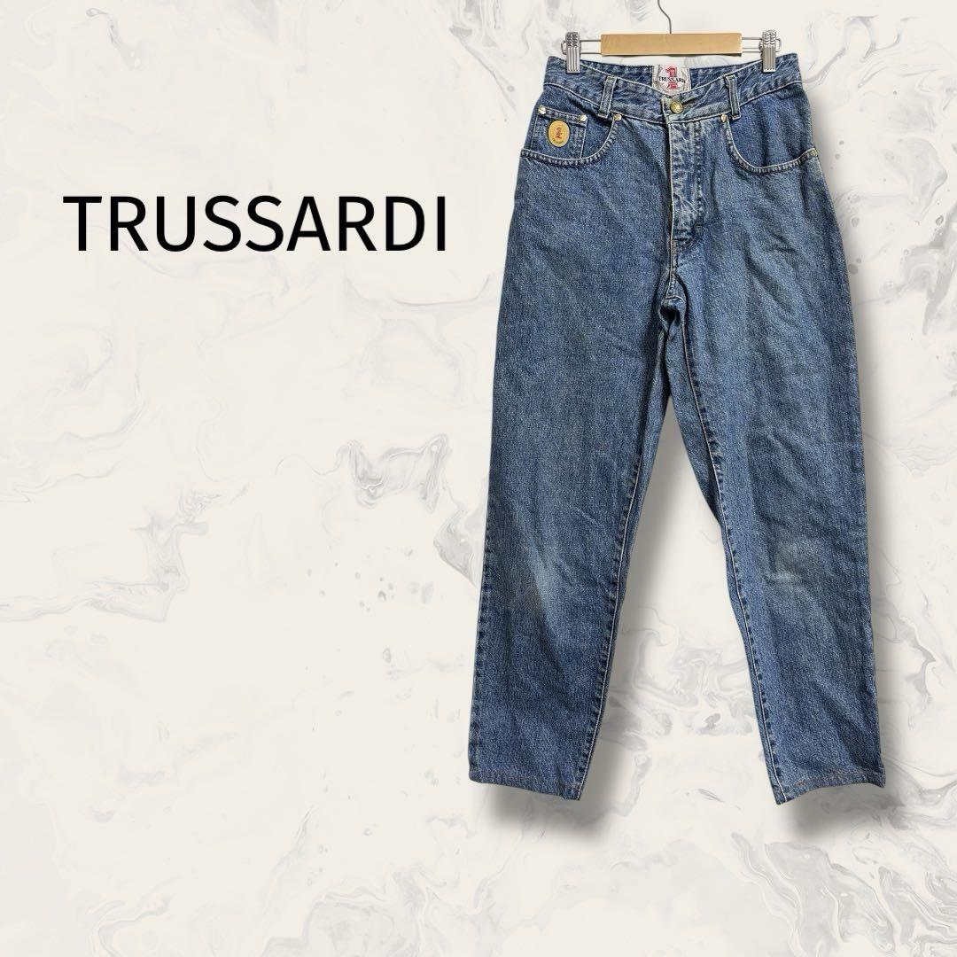 限定【80s-90s】TRUSSARDI デニム　トレンチコート　ロゴ刺繍　希少 Yahoo!オークション -「トラサルディー ジーンズ」の落札相場