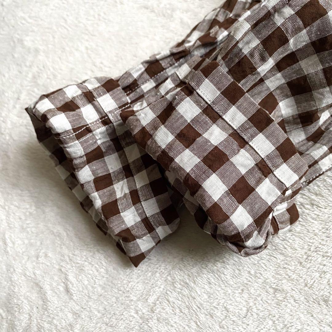 定価約6万✨】45R クシュクシュギンガムチェックのドレスロング