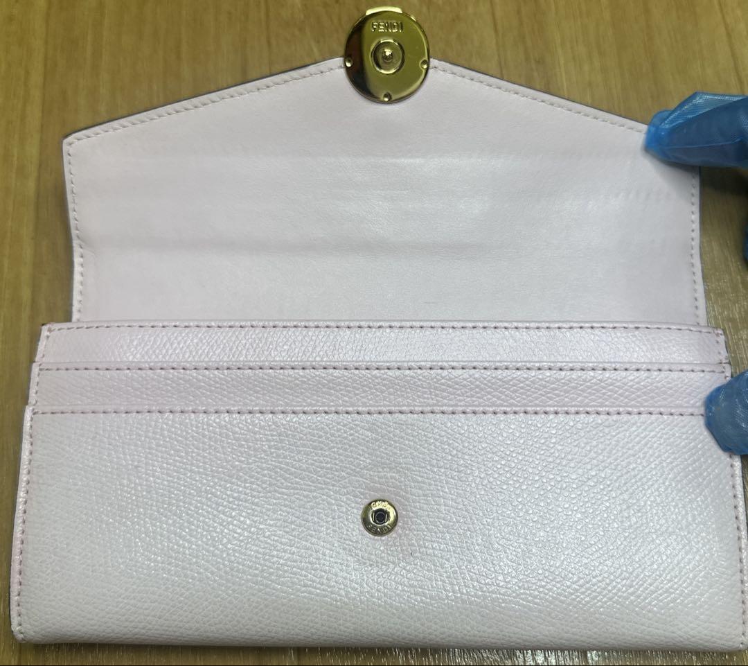 FENDI フェンディ エフイズ コンチネンタル 長財布 革 ピンク F金具