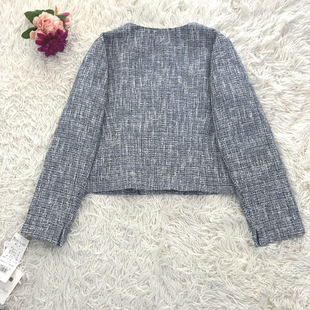 【新品】リファンネ 東京ソワール ツイード ノーカラージャケット 大きいサイズ