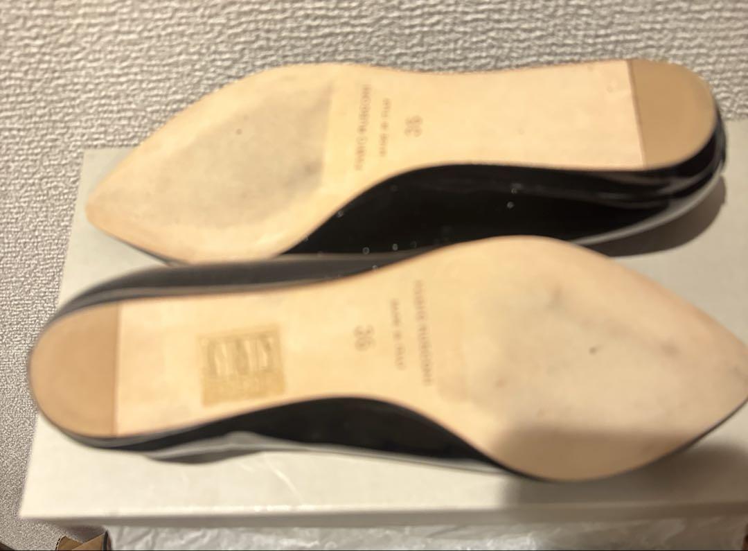 FABIO RUSCONI ブラックエナメル　ローパンプス　未使用品