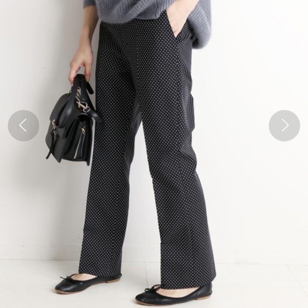 【本日限定セール】美品 SLOBE IENA ドット柄ジャガードストレートパンツ