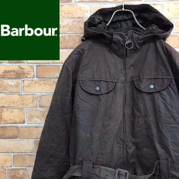 バブアー】オイルドジャケット CAMERON フード・ベルト付き 刺繍ロゴ