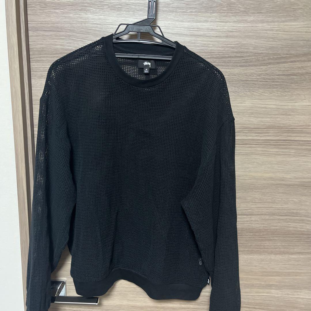 美品Stussy メッシュセーター L 黒