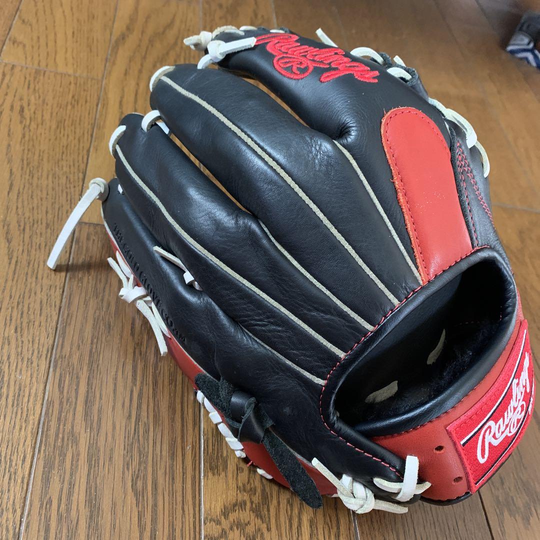 Rawlings 軟式グローブ 黒/赤