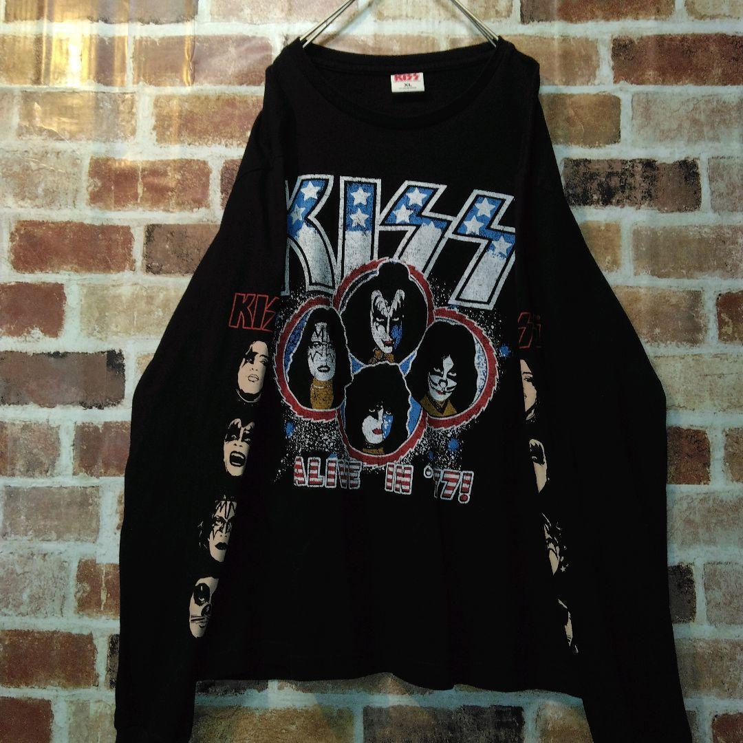 レジェンドビックバンドKISS・ハデハデプリントロングTシャツ・超美品LLサイズ