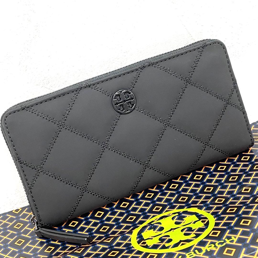 【新品】トリバーチ 長財布 キルティング ラウンド 黒