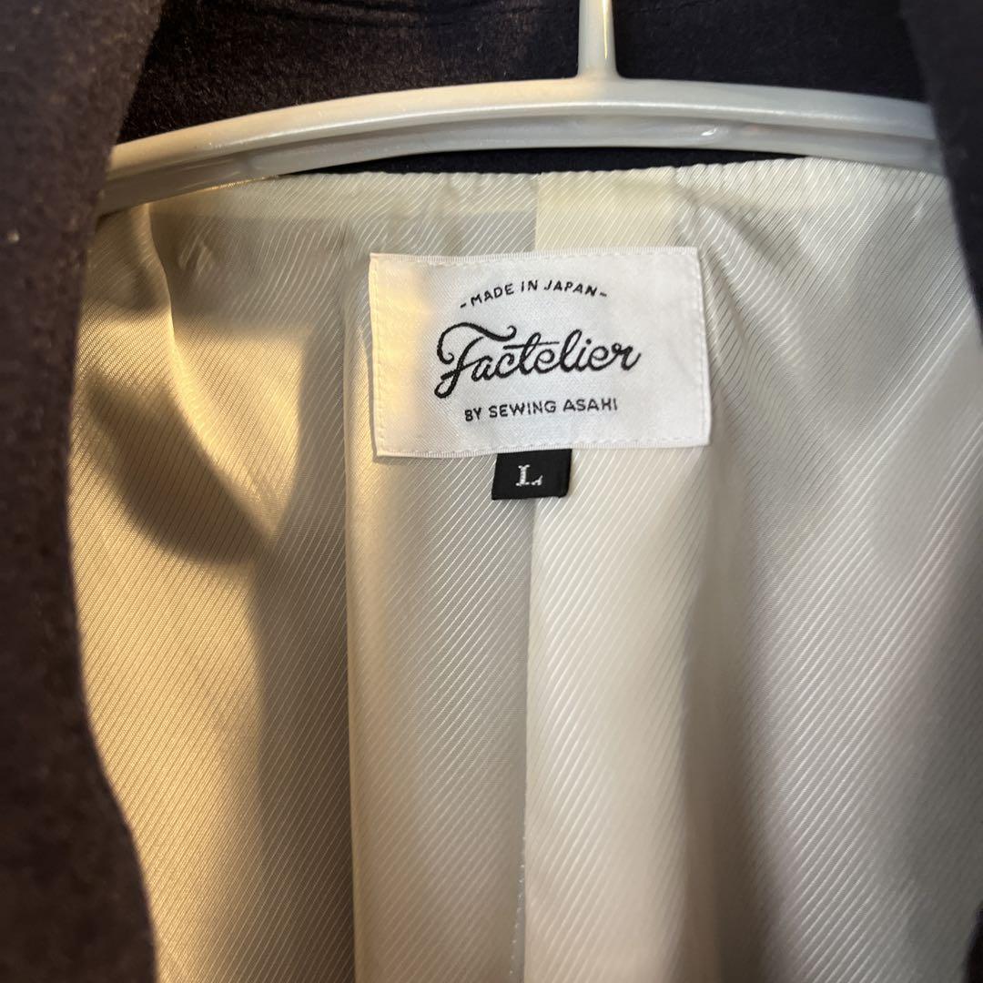 Factelier ピーコート Lサイズ ネイビー