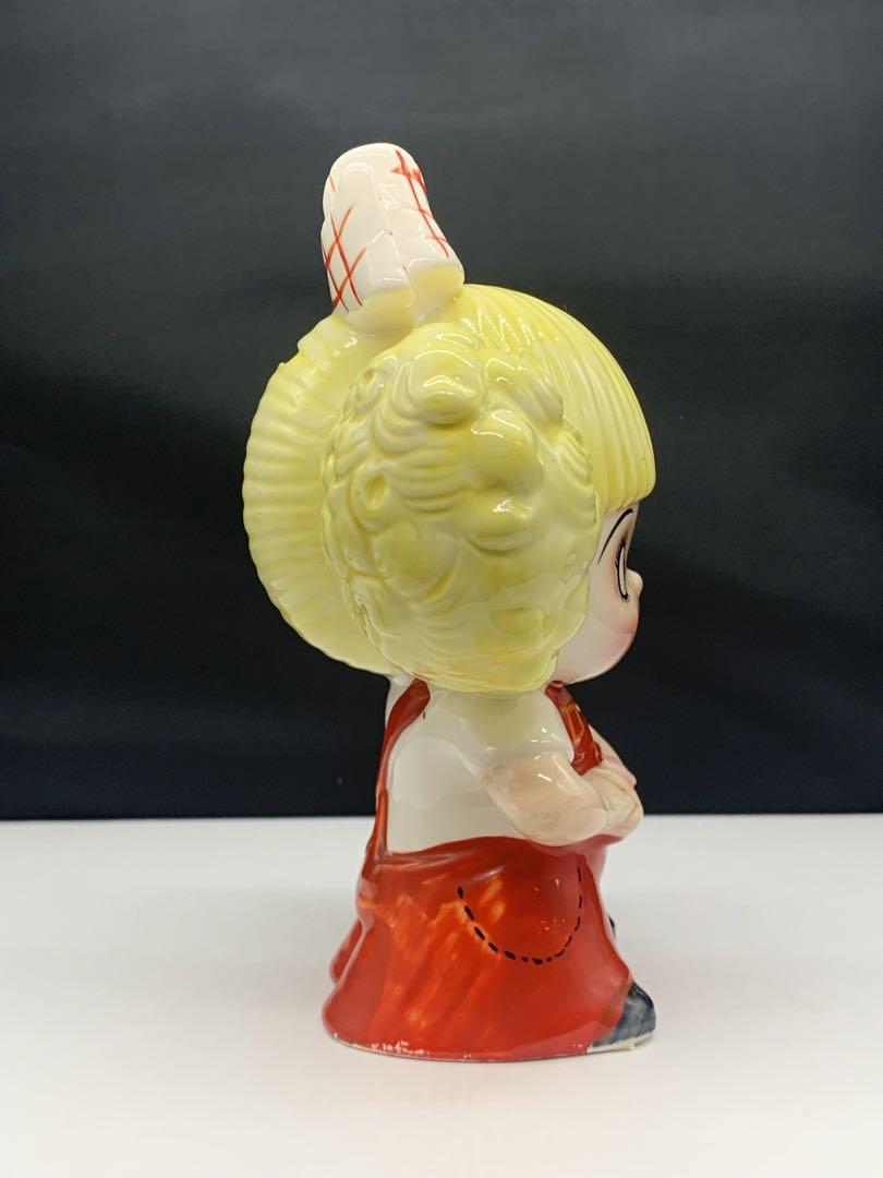 内藤ルネ　ジャッキー　赤　陶器　貯金箱