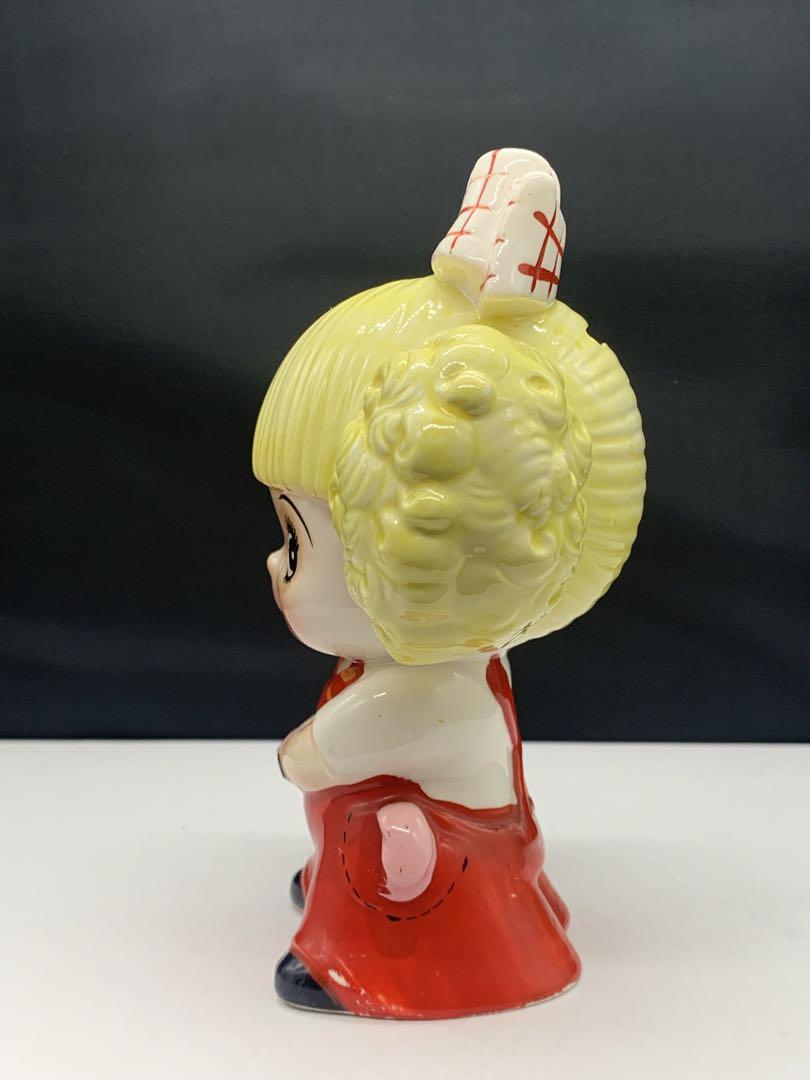 内藤ルネ　ジャッキー　赤　陶器　貯金箱