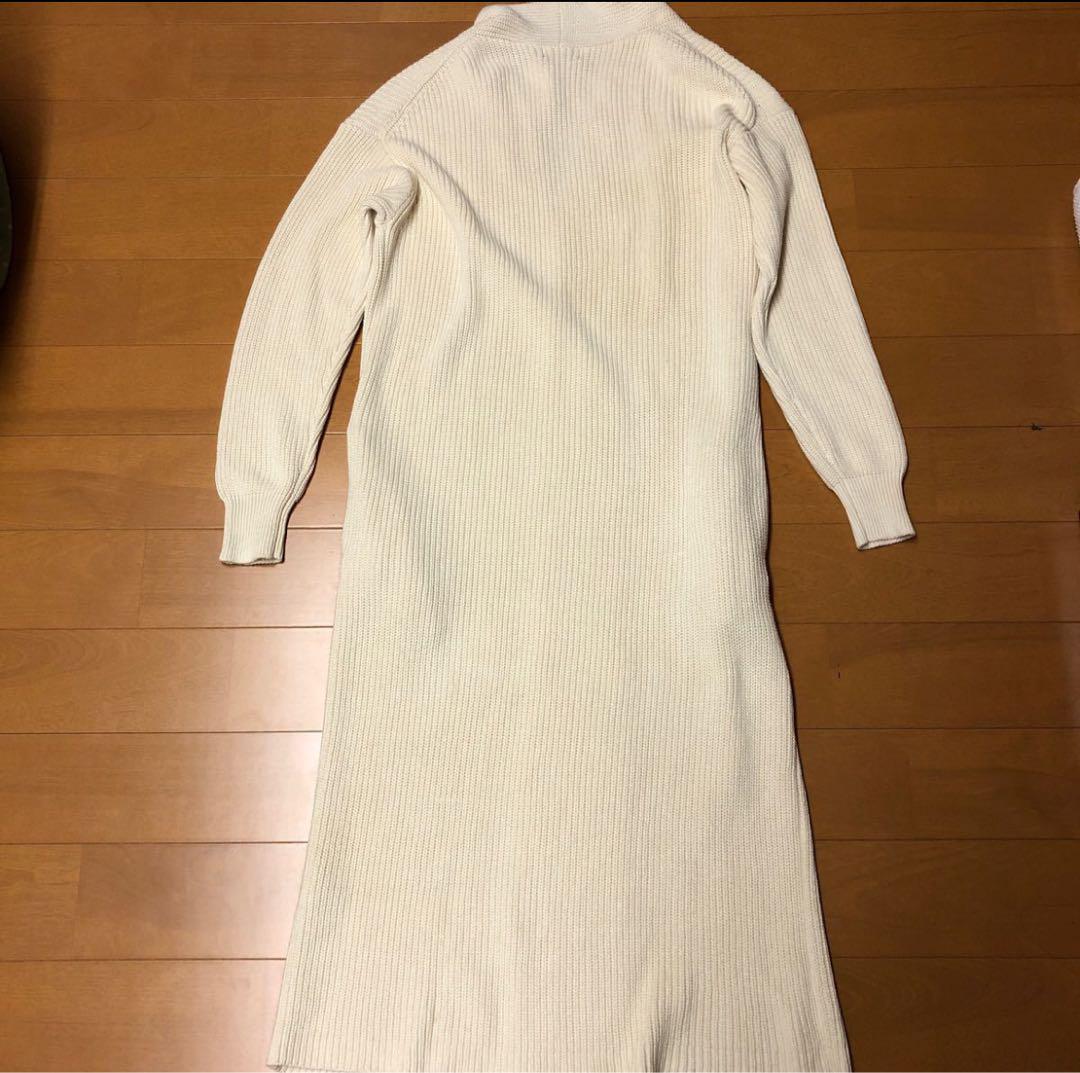 ロングカーディガン オフホワイト シルク20%