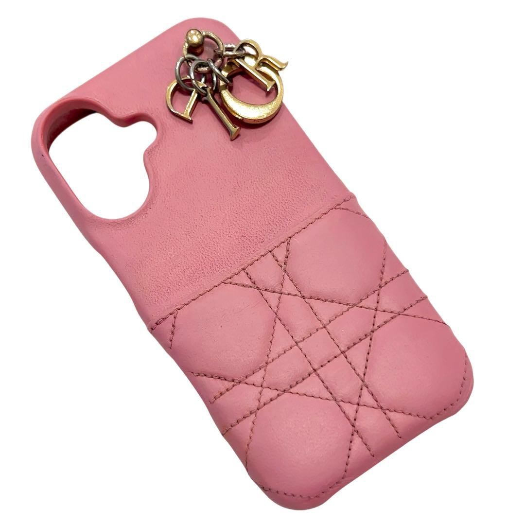 クリスチャンディオール iPhone16 スマホケース カナージュ ピンク ロゴChristian Dior