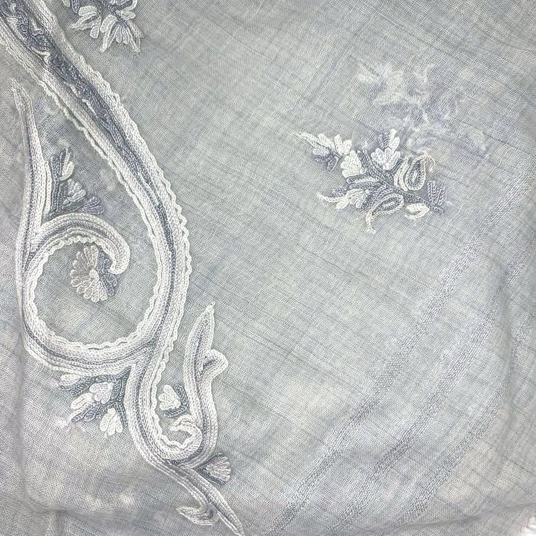 新品 TARA BLANCA ターラブランカ アリー 刺繍 大判 高級 ストール