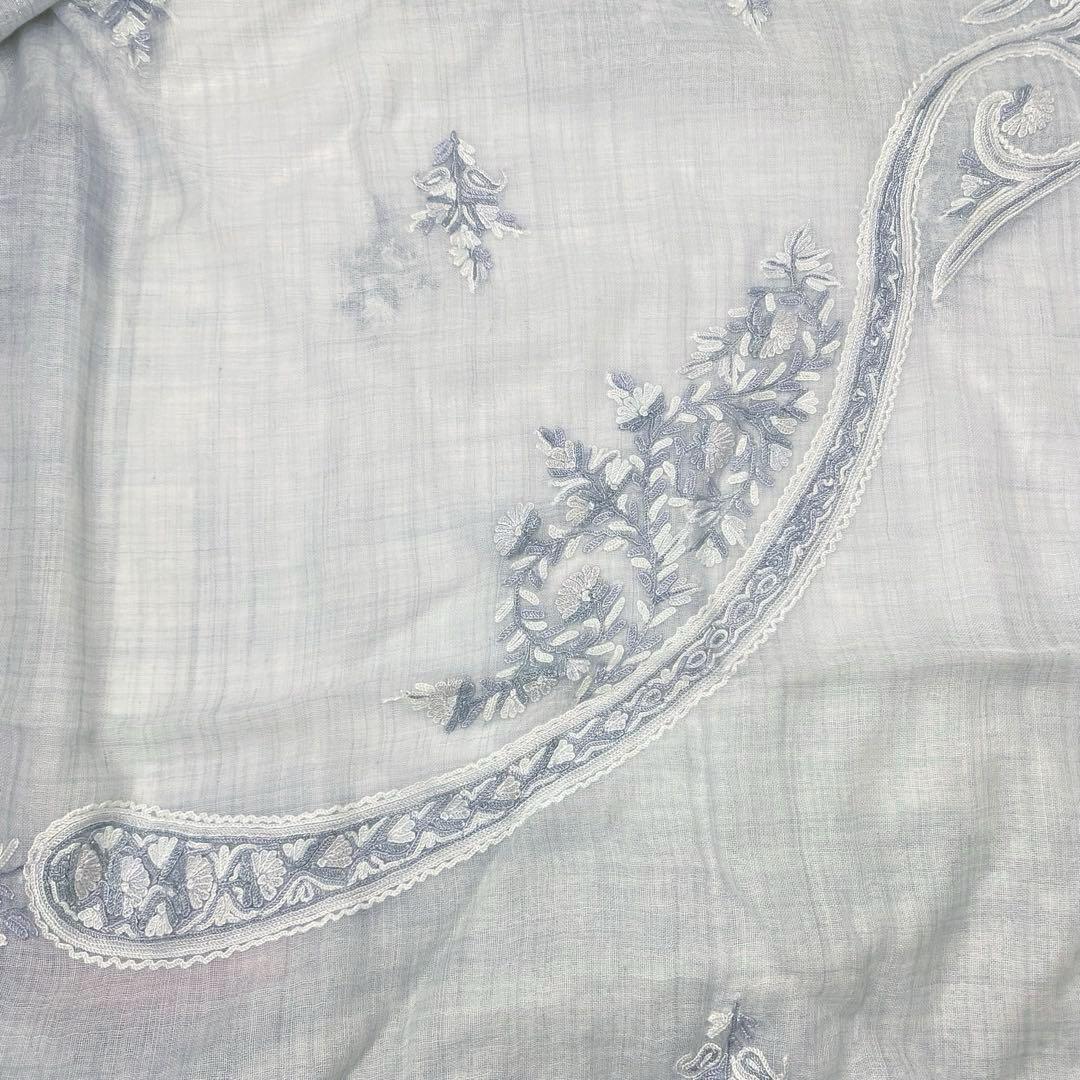 新品 TARA BLANCA ターラブランカ アリー 刺繍 大判 高級 ストール