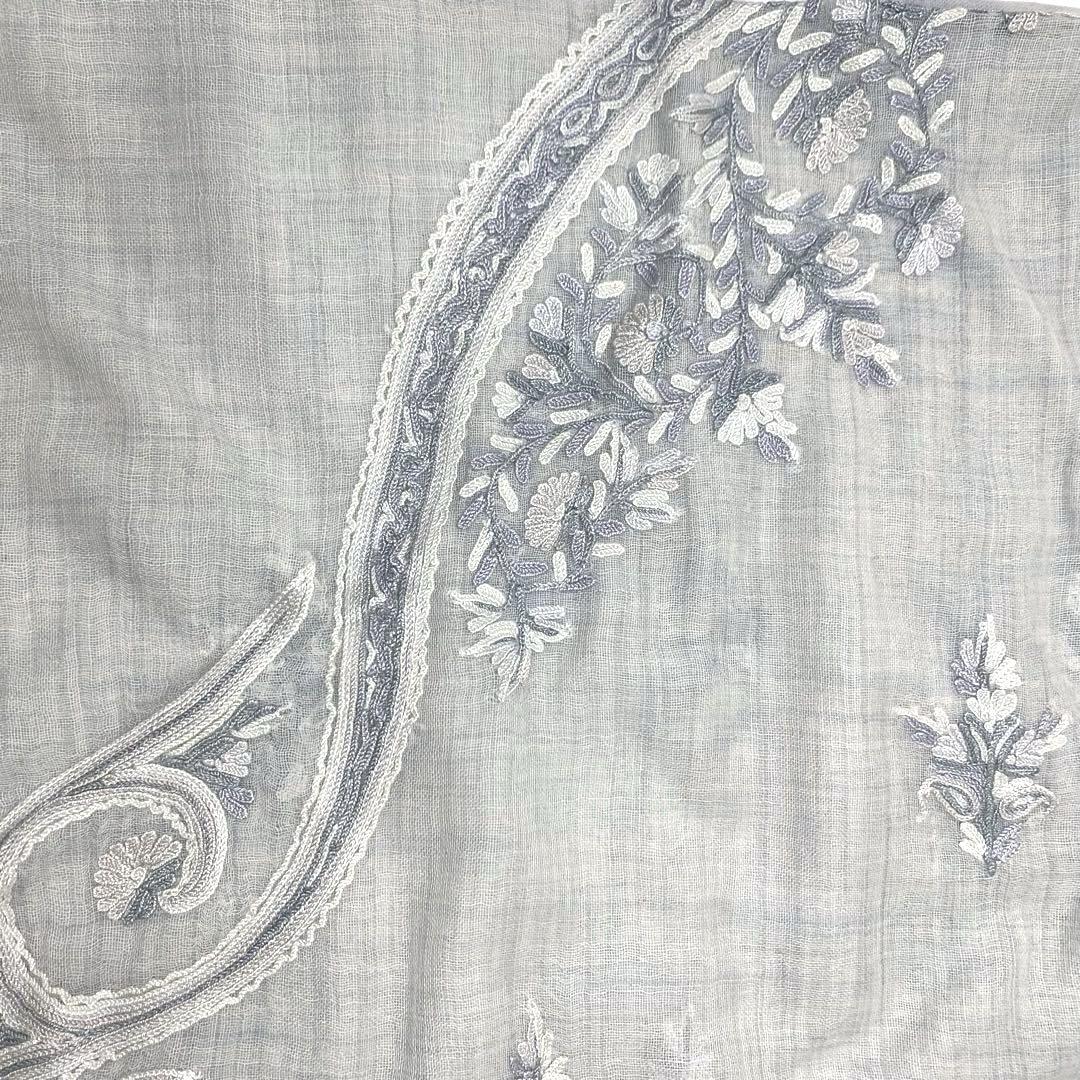 新品 TARA BLANCA ターラブランカ アリー 刺繍 大判 高級 ストール