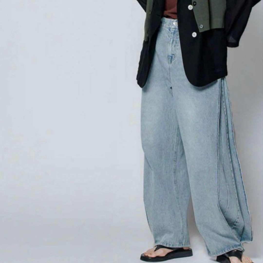 YENN SIDE PLEATED DENIM　サイドプリーツ　サイズ38