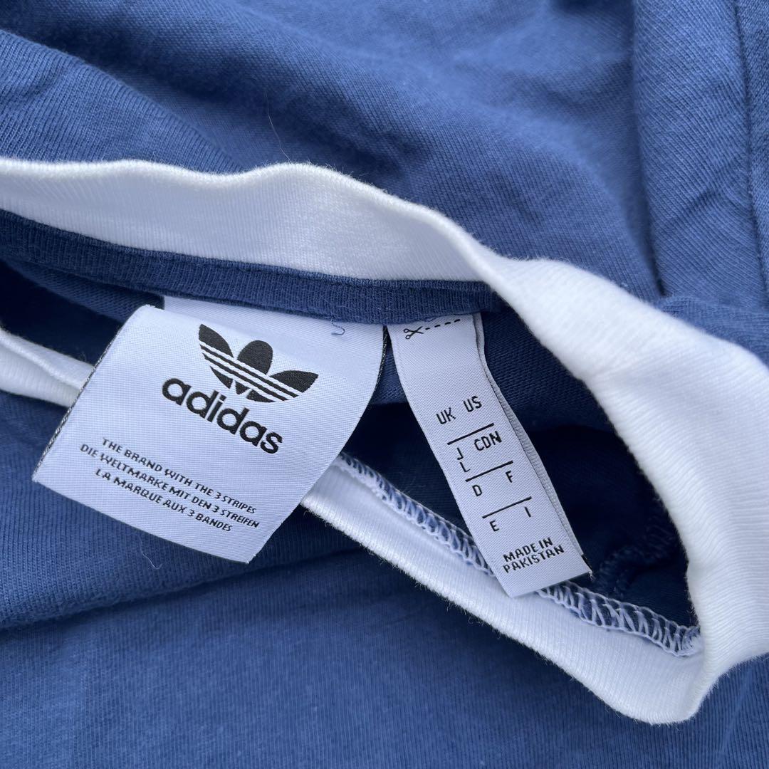 00s adidas アディダス リンガーTシャツ 半袖 ネイビー y2k L