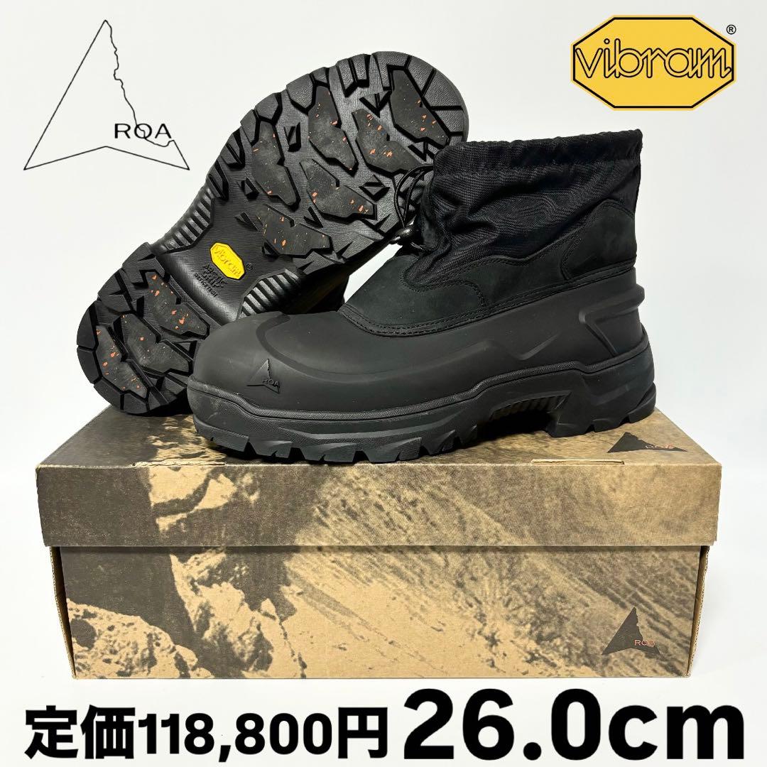 ロア ロートップ ラバー ブーツ ビブラムソール ブラック 26.026cm・ROA