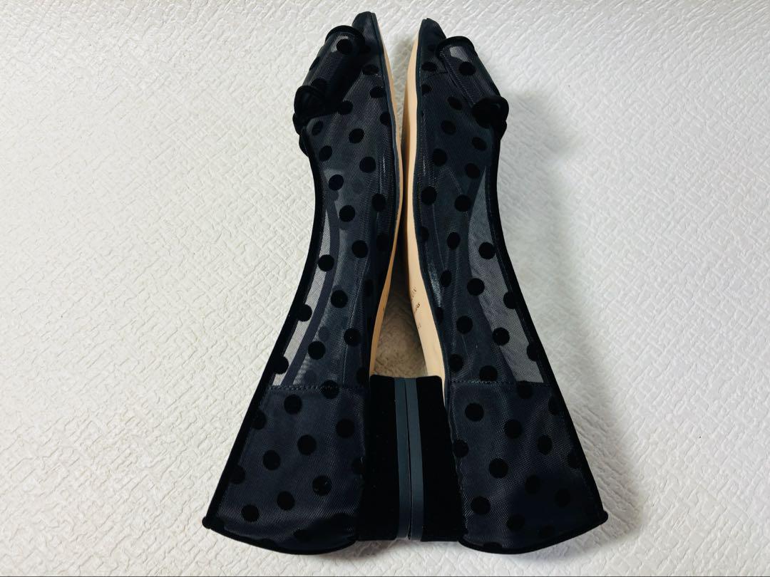MH7◆新品◆Le Talon ポインテッドチュールリボンフラット 24.5