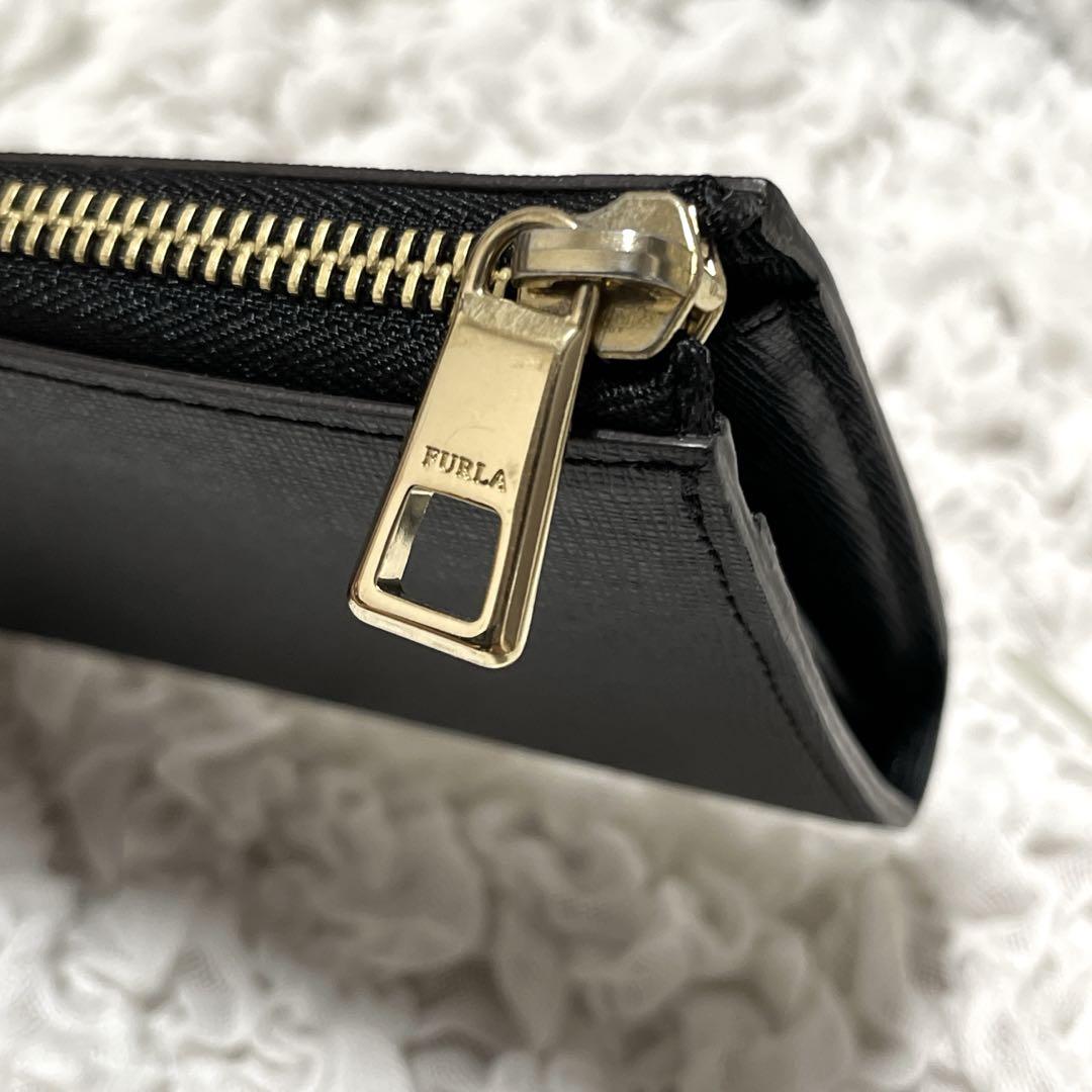 極美品✨フルラ L字ジップ アラウンド 長財布 ONYX ブラック