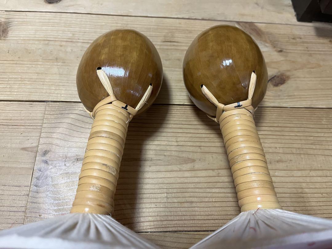 フラダンス ウリウリ 楽器 着脱式 ウリウリ赤黄 (着脱式) Sサイズ 2本セット 直径22~24cm 羽根の