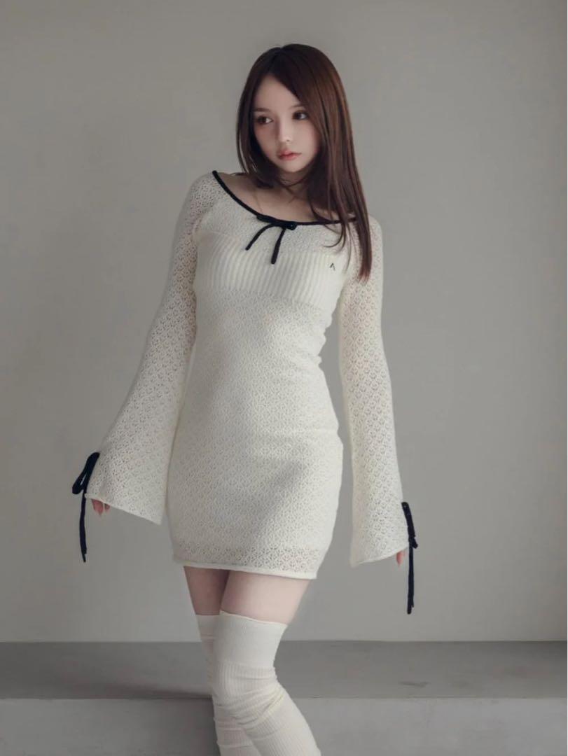 ワンピース andmary Lily crochet mini dress