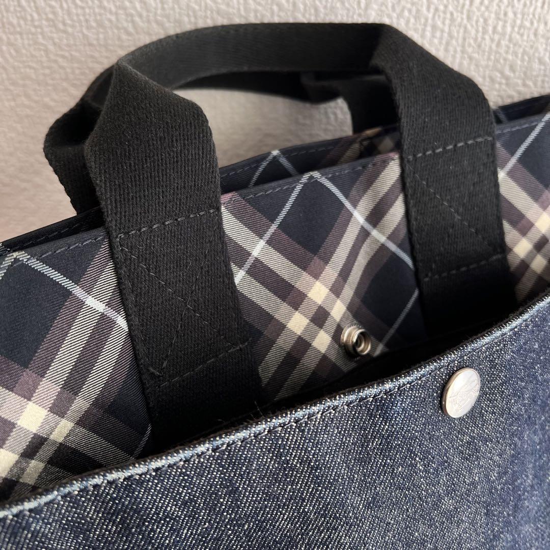 美品 BURBERRY BLUE LABEL デニムトートバッグ