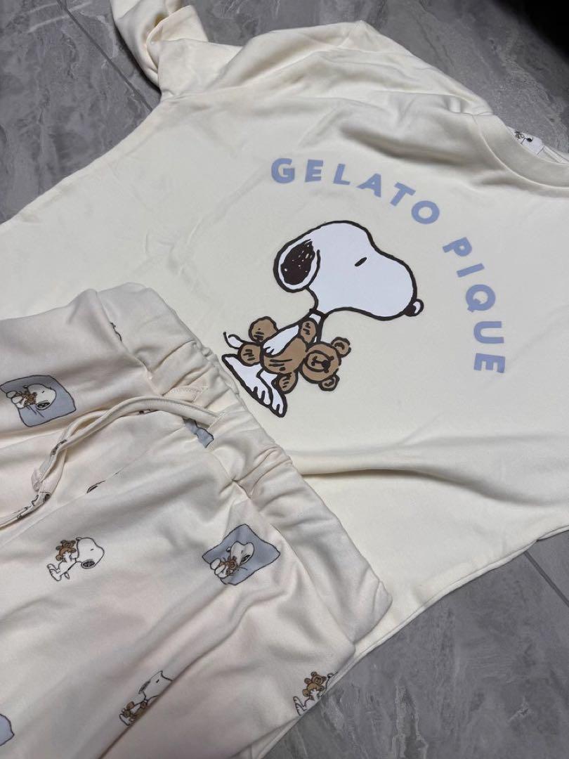 新品ジェラピケ ジェラートピケリSNOOPY長袖ルームウェア　パジャマ上下セット 新 発売ファッション - 新品ジェラピケ ジェラートピケリSNOOPY