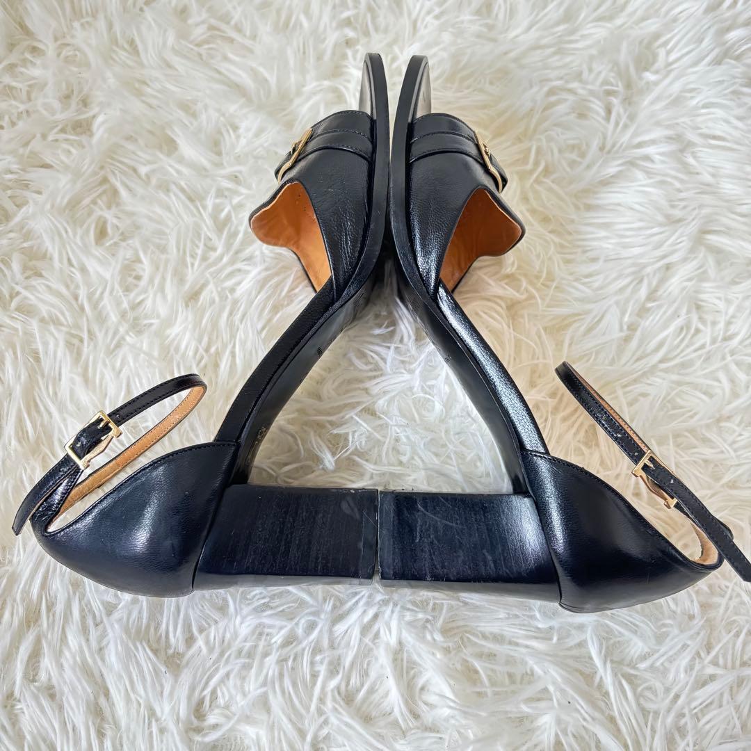 ✨Max Mara ✨ レザーストラップ ミュールサンダル ゴールドバックル22 ✨Max Mara ✨ レザーストラップ ミュールサンダル ゴールドバックル22