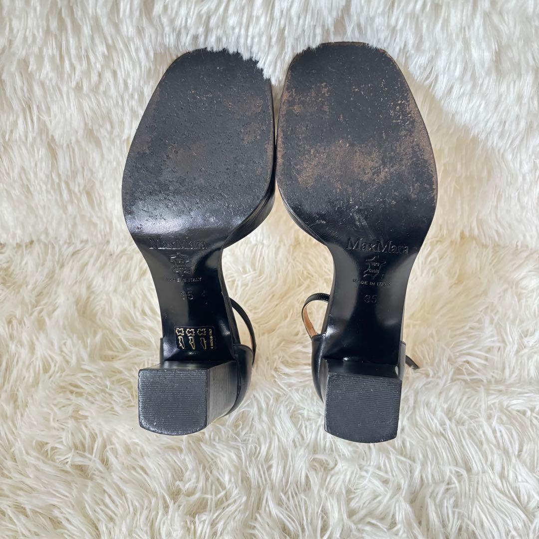 ✨Max Mara ✨ レザーストラップ ミュールサンダル ゴールドバックル22 ✨Max Mara ✨ レザーストラップ ミュールサンダル ゴールドバックル22