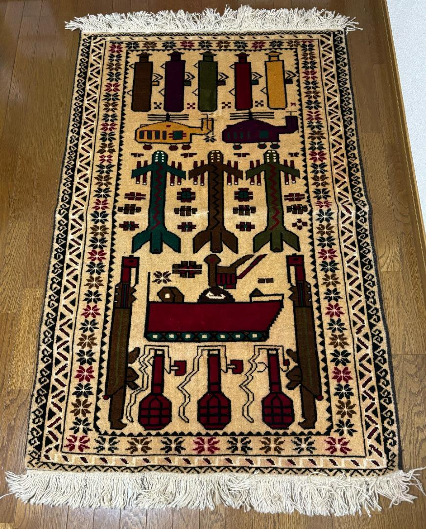 ヴィンテージ　アフガンウォーラグ　90×150cm ウール100%
