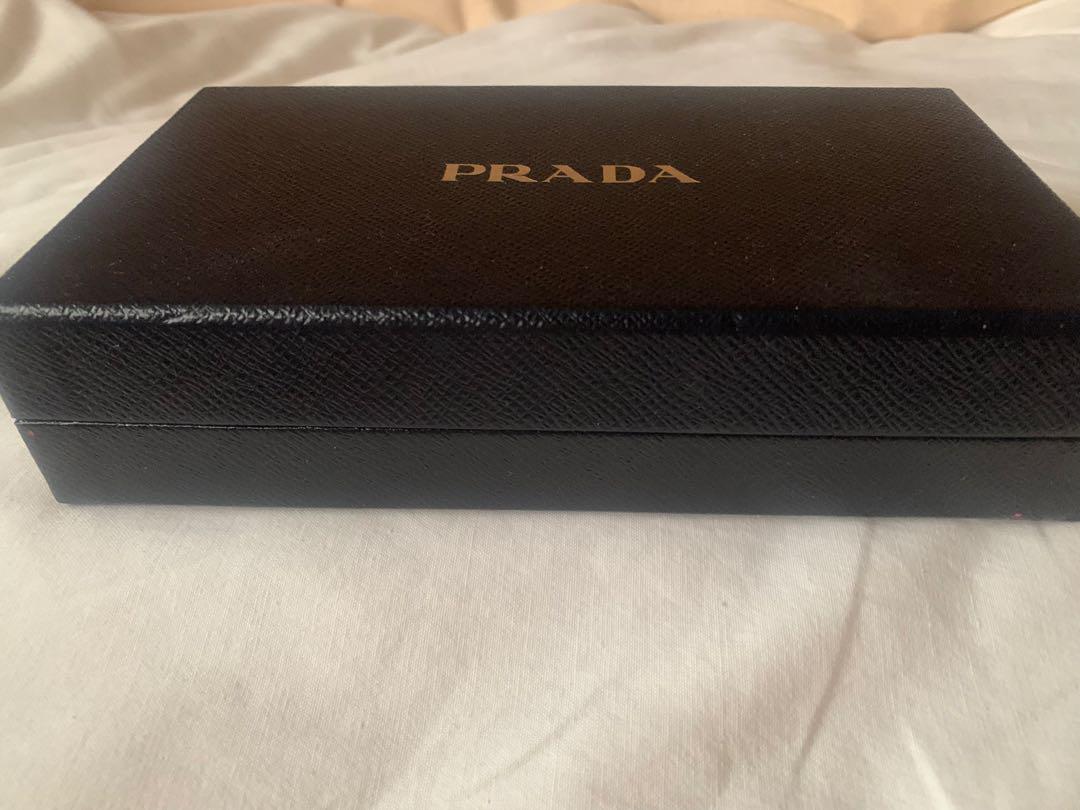 PRADA プラダ 財布 長財布 レザー ブラック 黒 ファスナー 箱付き