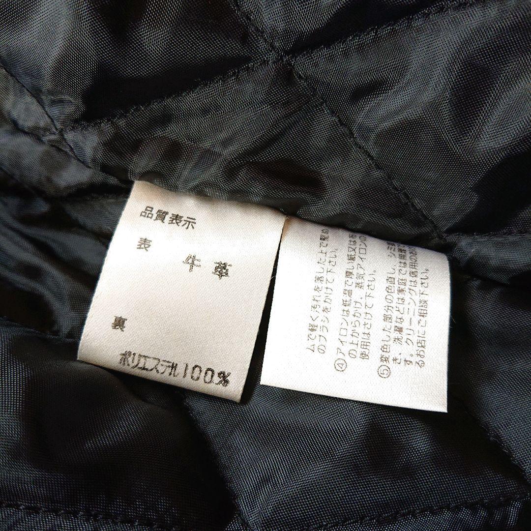 【S】シングル ライダース レザージャケット キルティング 牛革 本革 黒