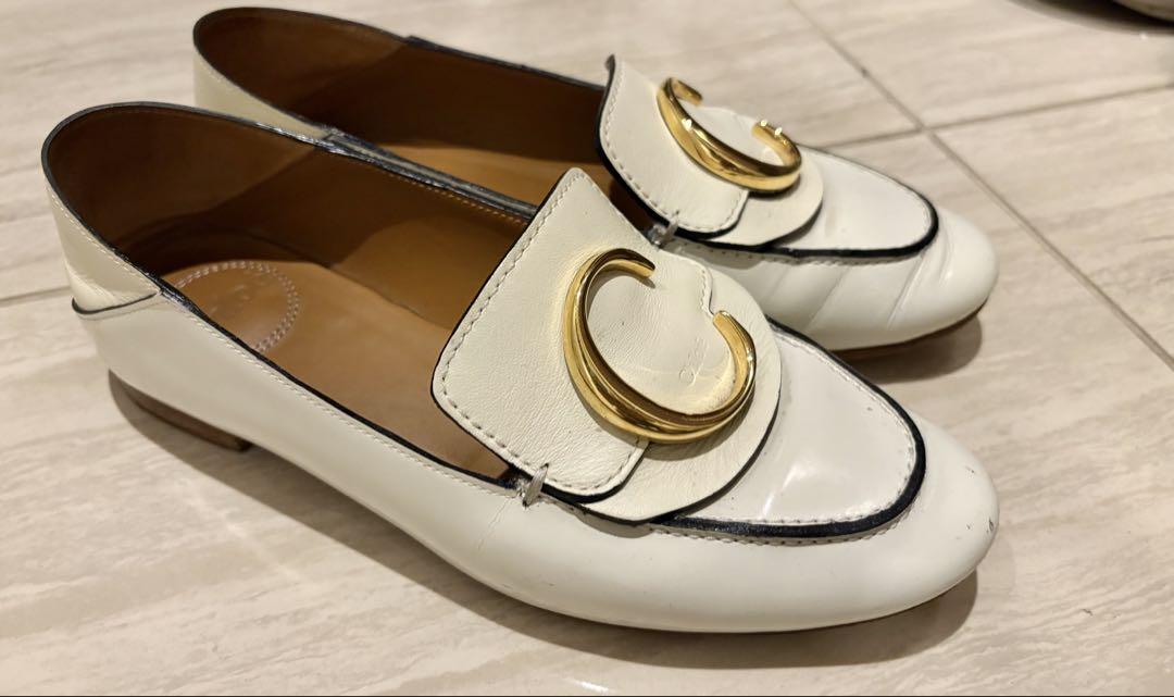 Chloé ⭐️ホワイトレザー ローファー 送料込 - メルカリ
