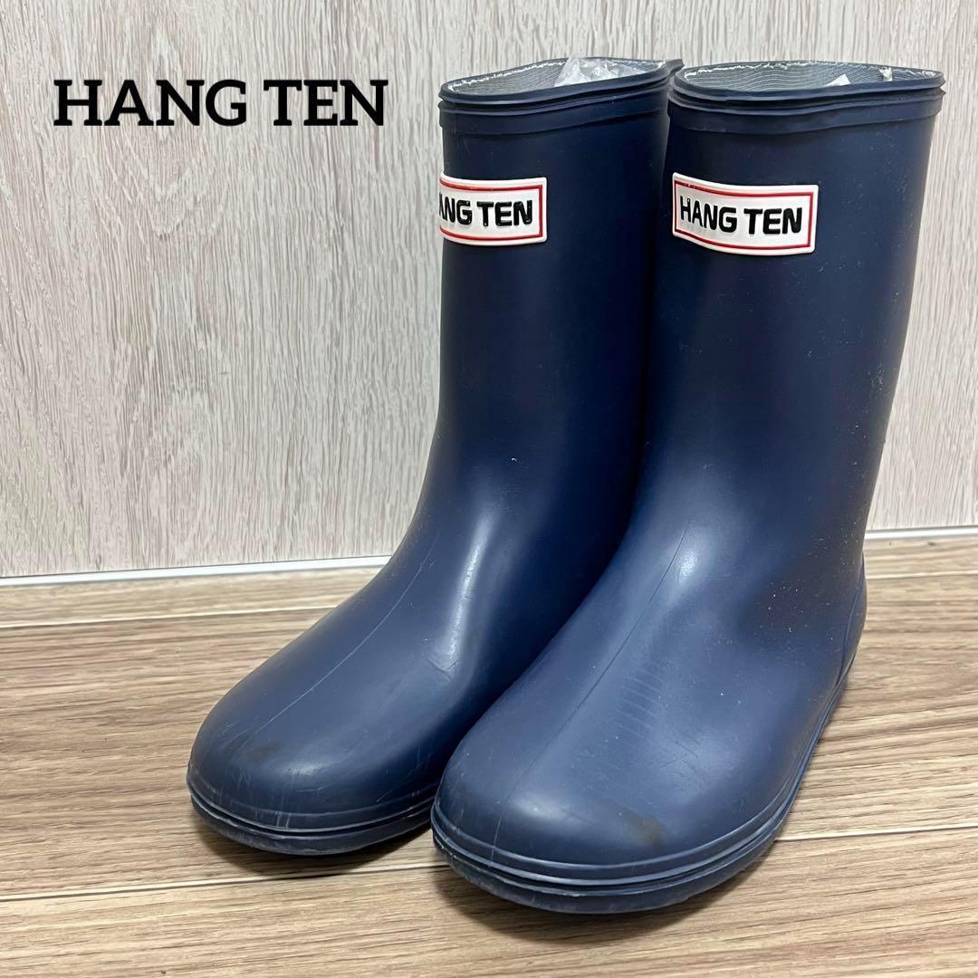 【HANG TEN】ハンテン　キッズ　長靴　レインシューズ　ブルー系　19cm