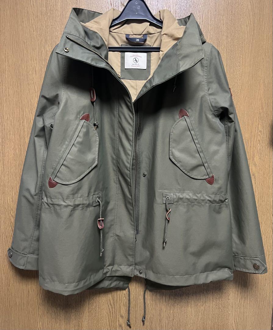 AIGLE マウンテンパーカーコートカーキ【Barbour】ビデイルSL ノンオイル（size34）