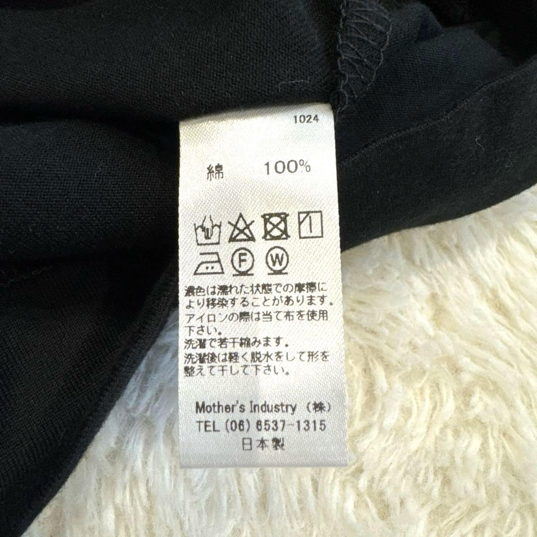 新品タグ付◎ミズイロインド　フリルスリーブ クルーネックプルオーバー　黒　F