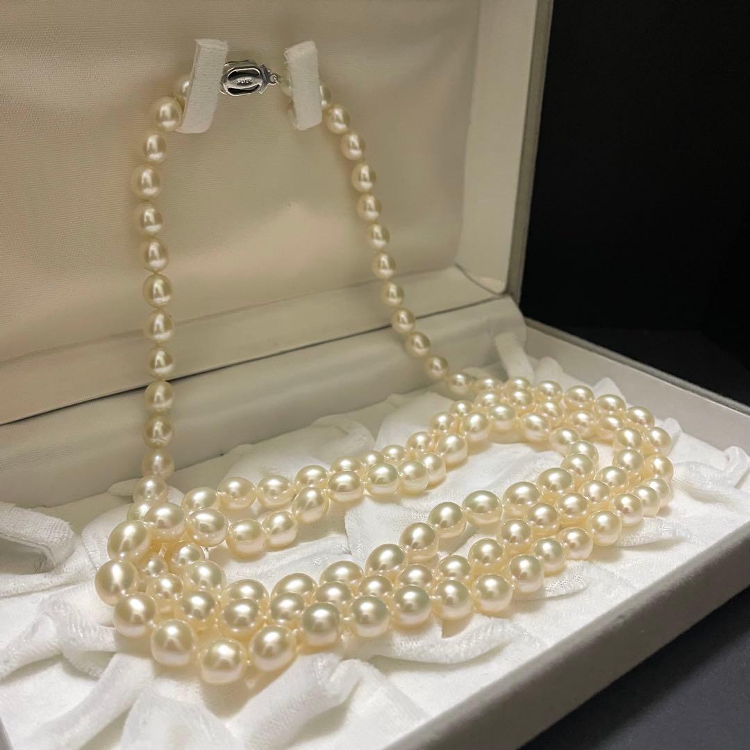 【ロング✨本真珠】 ネックレス 7.0-8.0mm 100cm パール クリーム 【ロング✨本真珠】 ネックレス 7.0-8.0mm 100cm パール クリーム