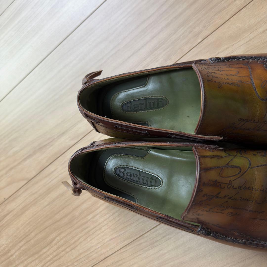 特注 38万円 ベルルッティ カリグラフィースクリットレザーローファーシューズ