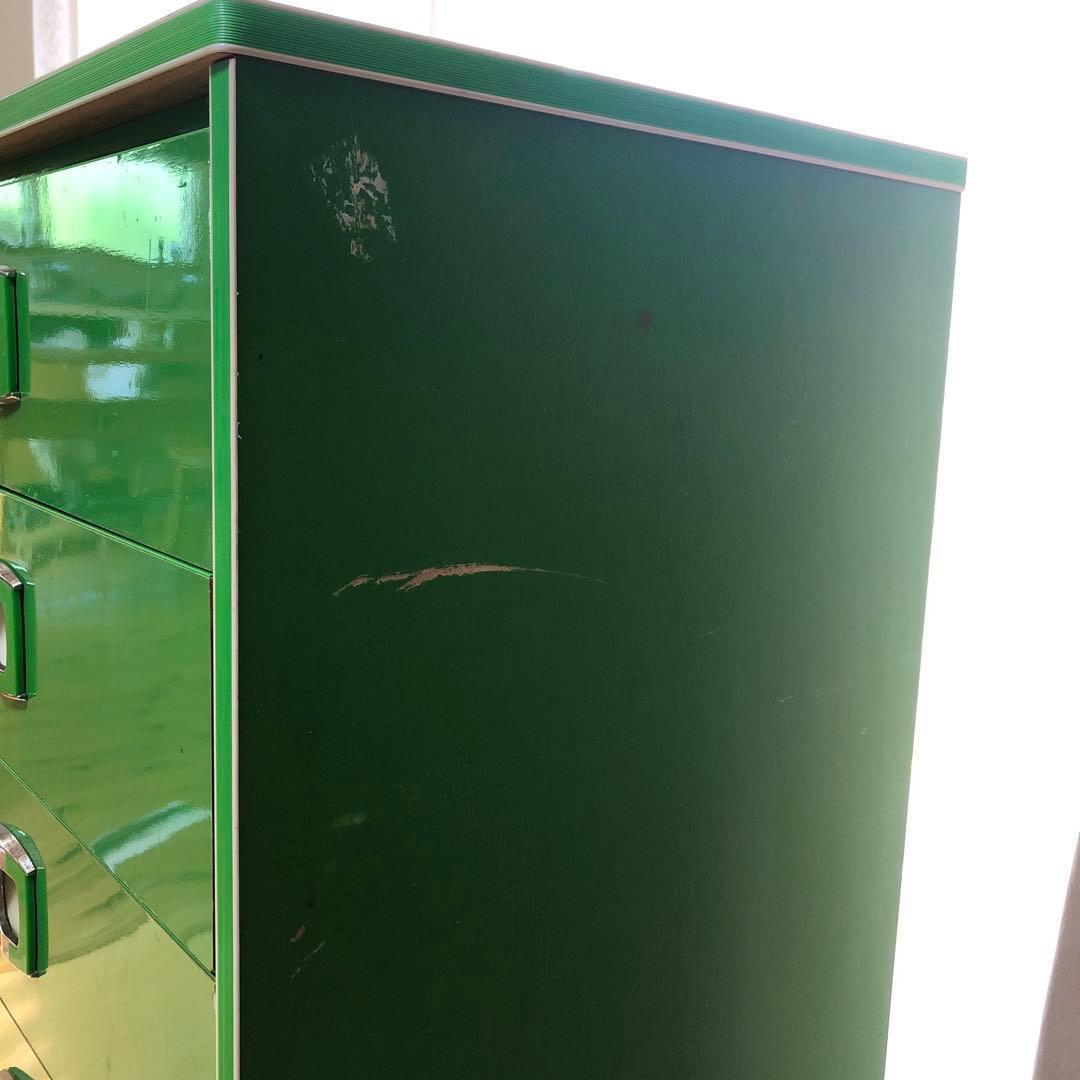 緑色 5段引き出し チェスト