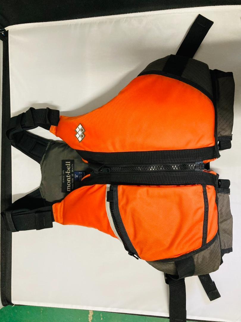 C281 モンベル　人間用ライフジャケット　オレンジ　中古　傷みあり