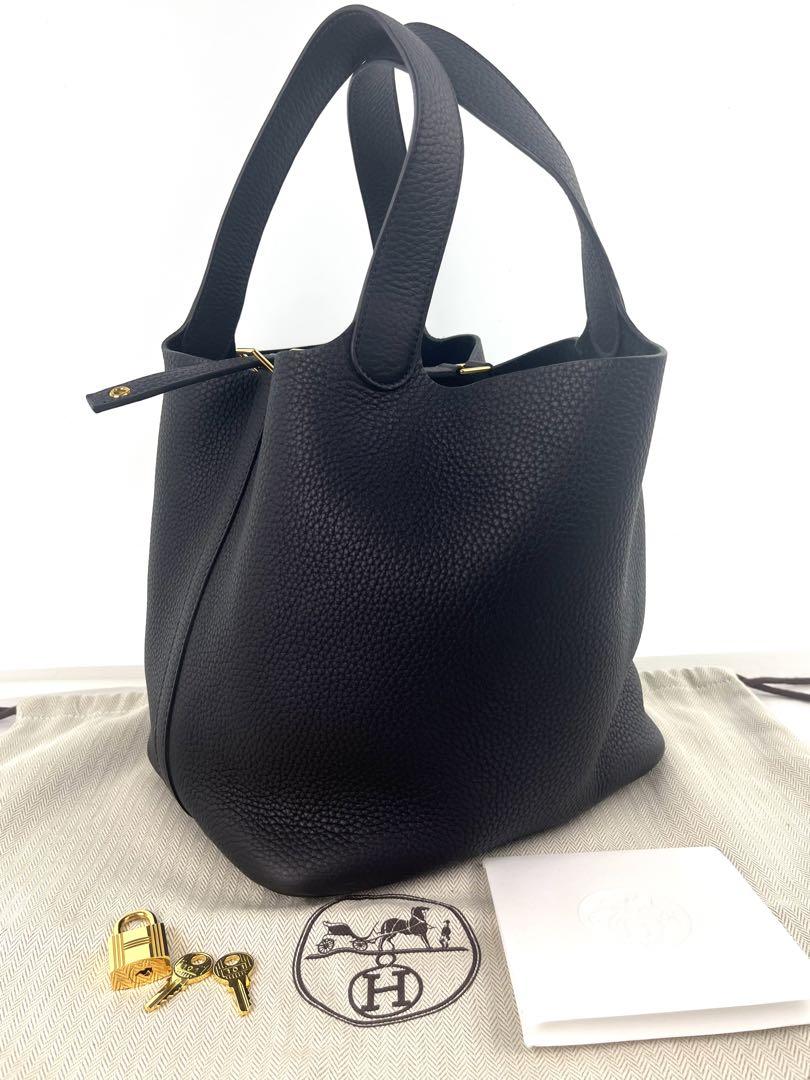 美品 U刻印 エルメス ピコタンロックMM 22 ブルーニュイ ゴールド金具