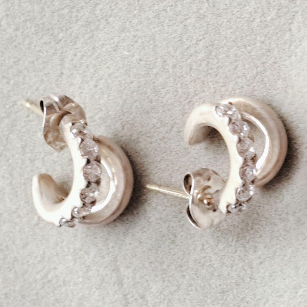 ミスティ　ヴィンテージ　ピアス　ジルコニア　K18　925シルバー