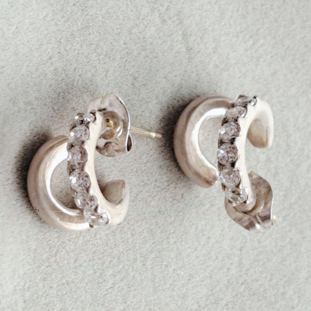 ミスティ　ヴィンテージ　ピアス　ジルコニア　K18　925シルバー