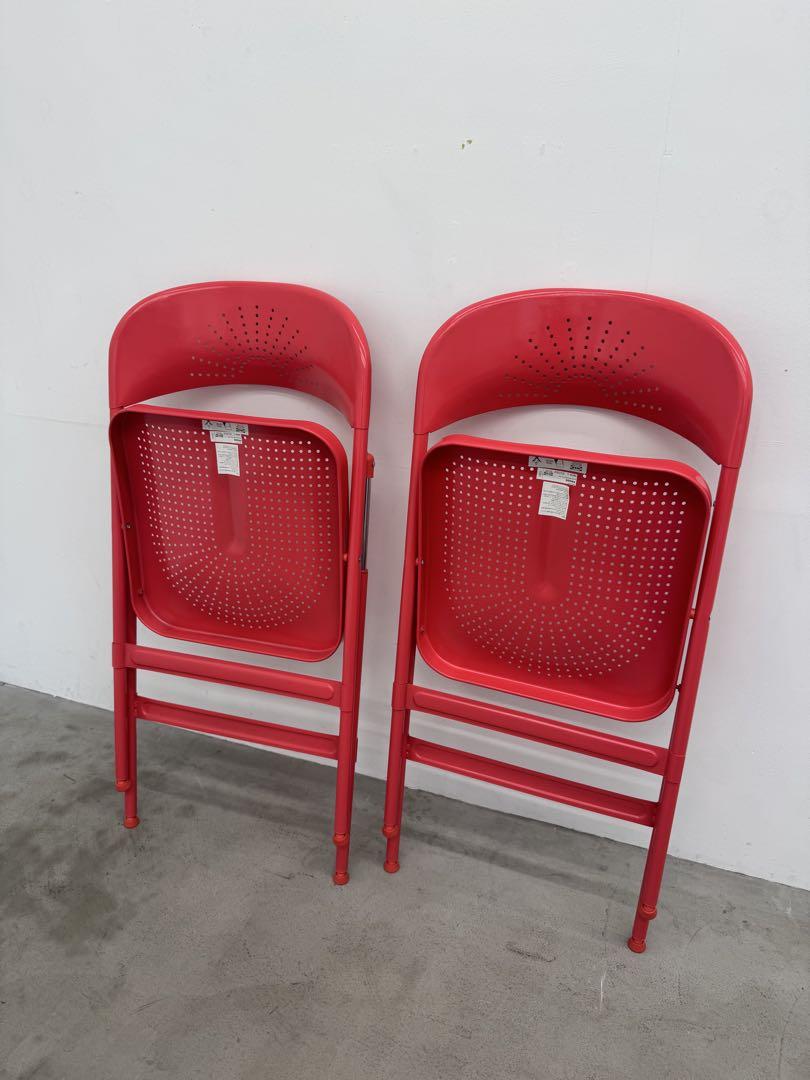 レビュー高評価の商品!の商品をすべて IKEA 廃盤品 レア イケア 2脚セット 赤 椅子 フローデ FRODE ダイニングチェア
