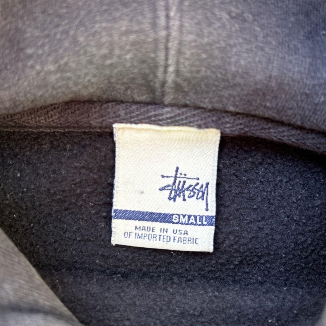 old stussy 90s 銀タグ　ビンテージパーカー　ネイビー　フェード