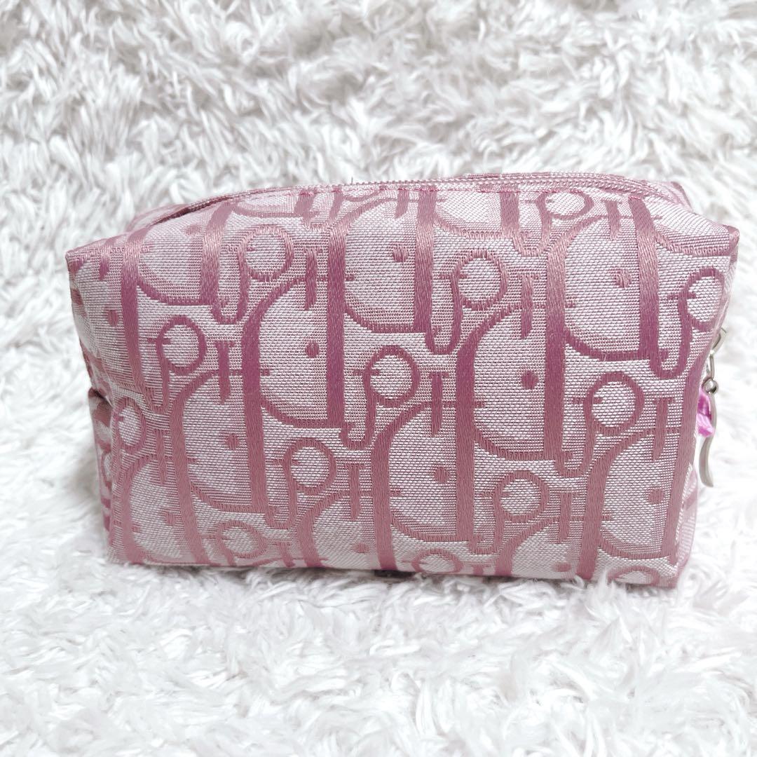 ◯ChristianDior トロッター　キャンバス　ポーチ　ピンク　/M2 未使用✨クリスチャンディオール ポーチ トロッター 総柄